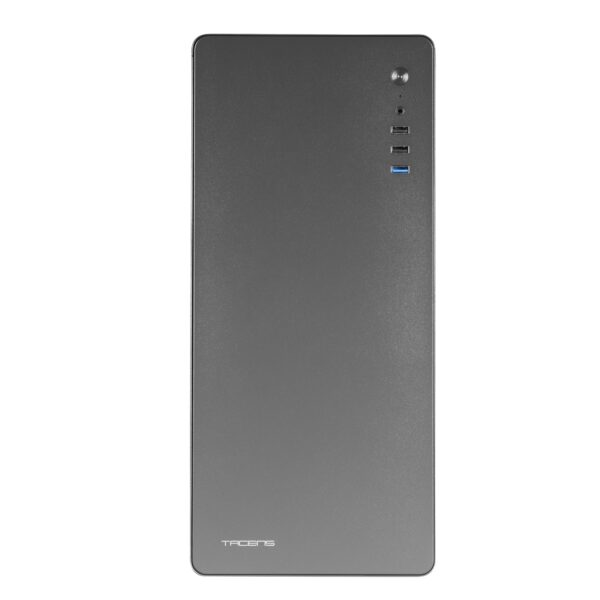 ENSIS, Caja PC ATX, Diseño Completamente Metálico, Estructura Robusta Ultrarresistente, Semitorre con Ventilador 120mm FDB Ultrasilencioso, USB 3.0, Negro