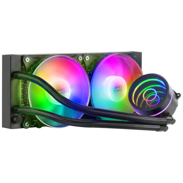 ML-ONE240, Refrigeración Líquida CPU, TDP 400 W, Espejo Infinito, 2 Ventiladores FRGB Silenciosos, Multisocket Universal, Negro