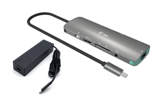 USB-C Metal Nano Docking Station 4K HDMI LAN with Power Delivery 100W + Universal Charger 100W