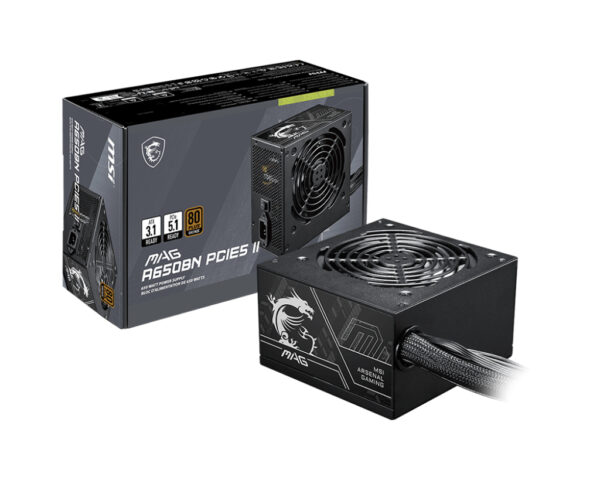 MAG A650BN PCIE5 II unidad de fuente de alimentación 650 W 20+4 pin ATX ATX Negro