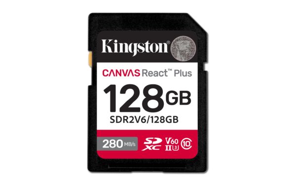 128GB Canvas React Plus SDXC UHS-II 280R/100W U3 V60 for Full HD/4K