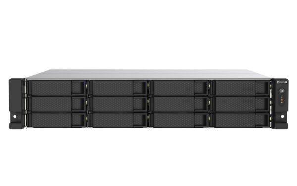 TS-1273AU-RP-8G servidor de almacenamiento NAS Bastidor (2U) Ryzen Embedded V1500B 8 GB DDR4 0 TB QNAP QTS Aluminio, Negro