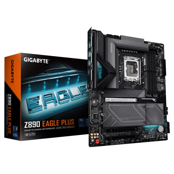 Z890 EAGLE PLUS Placa Base  Compatible con procesadores Intel Core Ultra (Serie 2), VRM de 14+1+2 fases, hasta 9466 MHz DDR5 (OC), 1x PCIe 5.0 M.2 + 3x PCIe 4.0 M.2, LAN 2.5 GbE, USB4