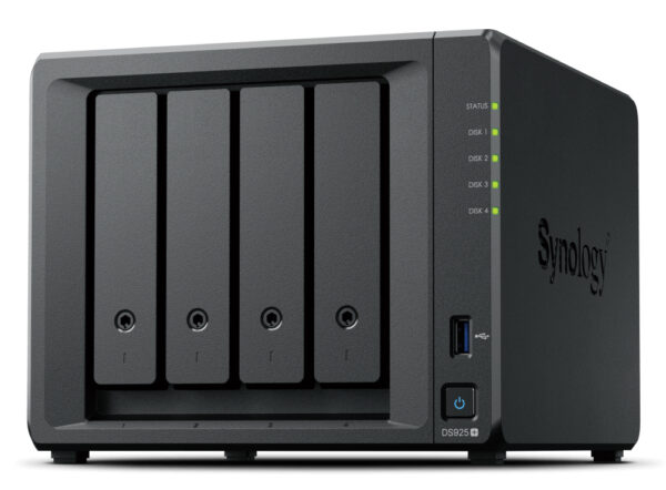 DiskStation DS925+ servidor de almacenamiento NAS Ryzen Embedded V1500B 4 GB DDR4 0 TB Negro