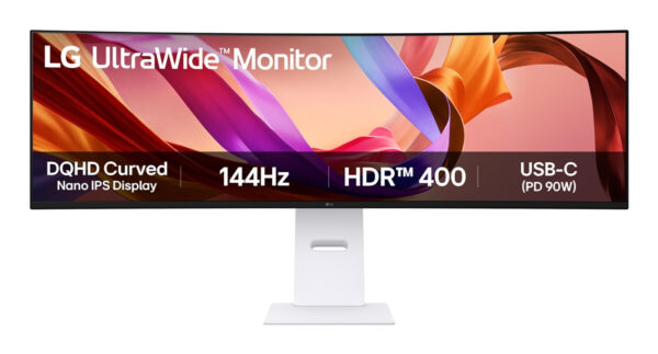 49U950A-W pantalla para PC 124,5 cm (49") 5120 x 1440 Pixeles Dual QHD LED Negro, Blanco