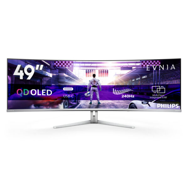 Evnia 8000 49M2C8900/00 pantalla para PC 124,2 cm (48.9") 5120 x 1440 Pixeles Dual QHD QD-OLED Blanco
