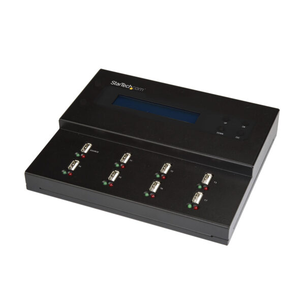 Clonador Autónomo 1:7 para Memorias USB - Copiador de Unidades de Memoria USB - Copia Sector por Sector de Sistema y Ficheros - 1,5 GB/min - Borrado de 3 Pasos - Pantalla LCD