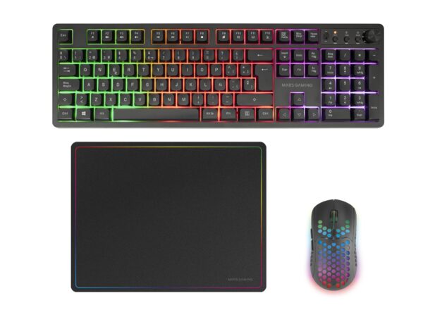 MCPWXES teclado Ratón incluido Juego RF inalámbrica + USB QWERTY Español Negro
