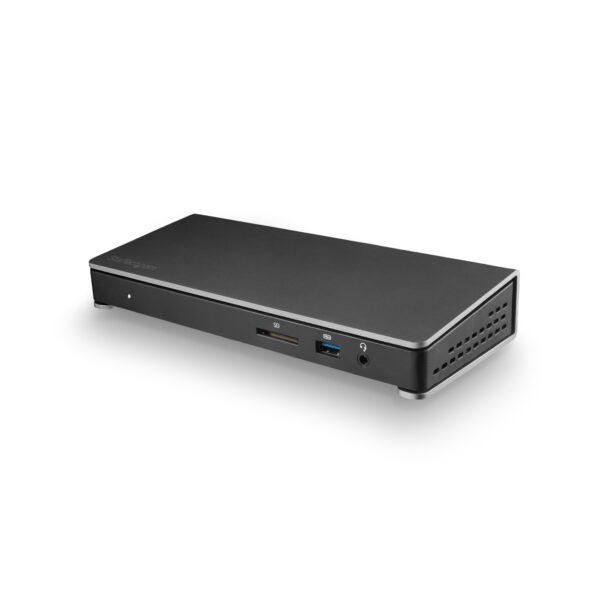 Dock Thunderbolt 3 - Docking Station de Portátil para Dos Monitores DisplayPort 4k de 60Hz - Replicador de Puertos con Entrega de Alimentación PD de 85W - Hub Ladrón Concentrador USB 3.0 de 6 Puertos -SD 4.0 - Ethernet - Audio - Dock TB3 - para Windows y Mac