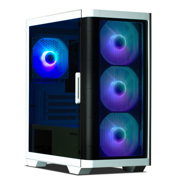 M4 WHITE carcasa de ordenador Mini Tower Negro, Blanco