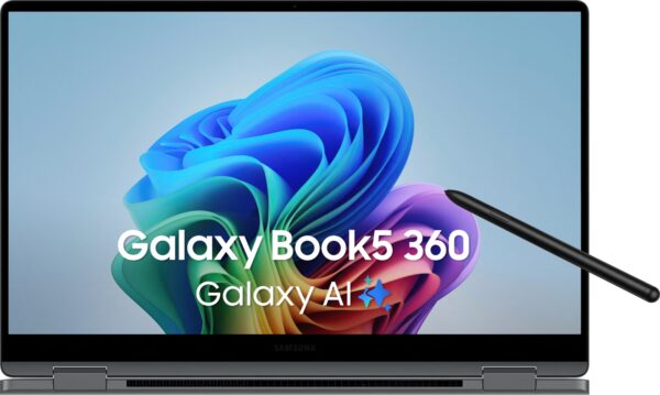 Galaxy Book5 360 Intel Core Ultra 7 256V Híbrido (2-en-1) 39,6 cm (15.6") Pantalla táctil Full HD 16 GB LPDDR5x-SDRAM 512 GB SSD Wi-Fi 7 (802.11be) Windows 11 Pro Gris