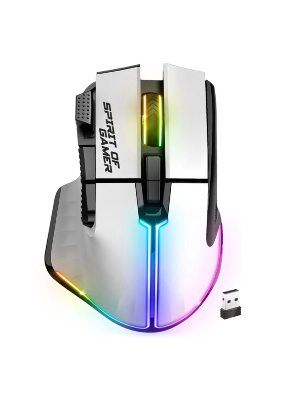 PRO M5 ARTIC WIRELESS ratón Juego mano derecha RF Wireless + Bluetooth + USB Type-C Óptico 8000 DPI