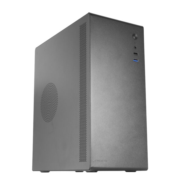 NOVAX, Caja PC Ultracompacta Micro-ATX, Diseño Totalmente Metálico Ultrarresistente, 1x Ventilador Trasero 80mm, Caja Minitorre con Amplia Capacidad Interna, Negro