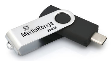 MR1955 unidad flash USB 256 GB USB Tipo C 3.2 Gen 1 (3.1 Gen 1) Negro, Plata
