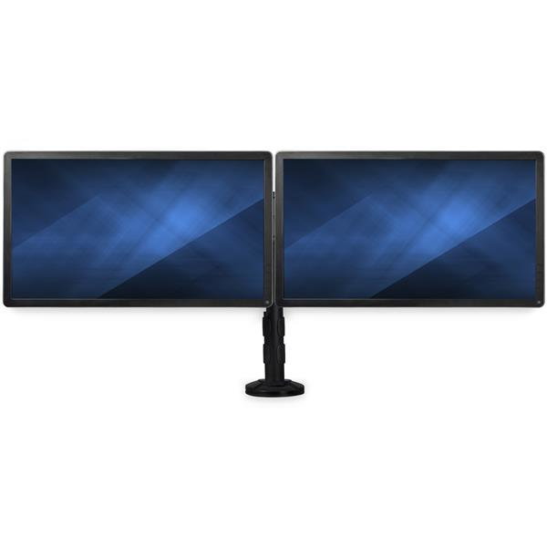 Brazo para Escritorio de Dos Monitores - con Barra Horizontal - Soporte de Mordaza/Ojal para Escritorio