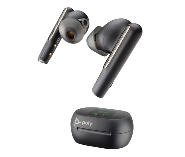 Intrauriculares Poly Voyager Free 60+ UC color Negro Carbono +Adaptador USB_C BT700 +Estuche de carga con pantalla táctil