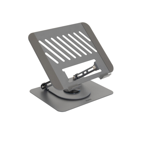 Soporte Elevador con rotación 360° y ajustable, para dispositivos de 11-17, Color Gris Oscuro