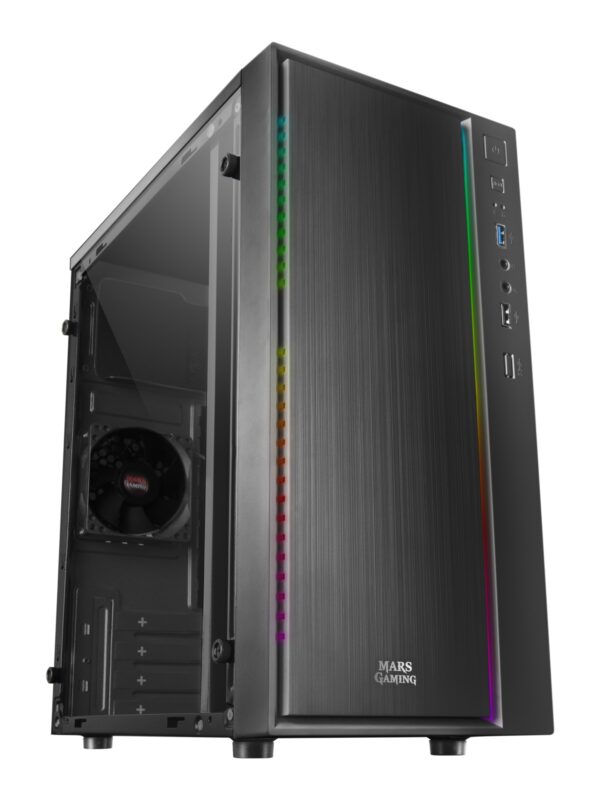 MCM, Caja PC Micro ATX, Compacta, 16 Modos ARGB, Ventilador 8 cm