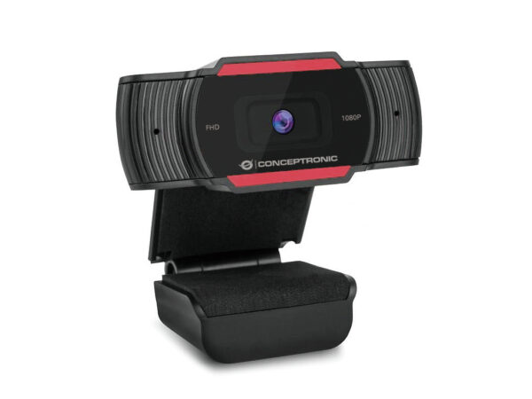 AMDIS 1080P FHD cámara web 1920 x 1080 Pixeles USB 2.0 Negro, Rojo