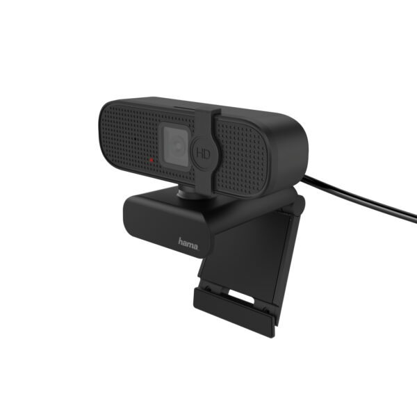 PC Webcam "C 400", calidad FULL HD, con micrófono y base para montar en pantalla, color negro.
