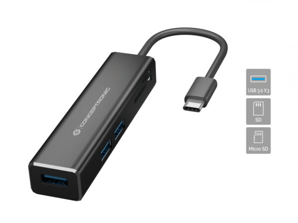 DONN08B base para portátil y replicador de puertos USB 3.2 Gen 1 (3.1 Gen 1) Type-C Negro