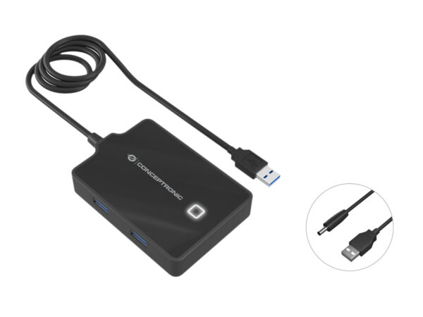 HUBBIES11B base para portátil y replicador de puertos USB 3.2 Gen 1 (3.1 Gen 1) Type-A Negro