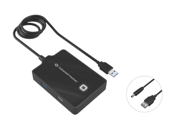HUBBIES10B base para portátil y replicador de puertos USB 3.2 Gen 1 (3.1 Gen 1) Type-A Negro