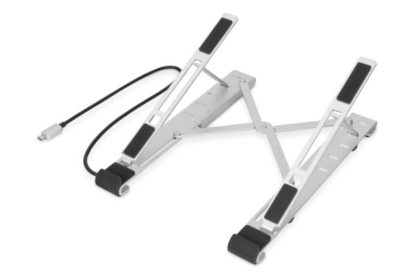 Soporte variable para notebook con hub USB-C integrado, 5 puertos