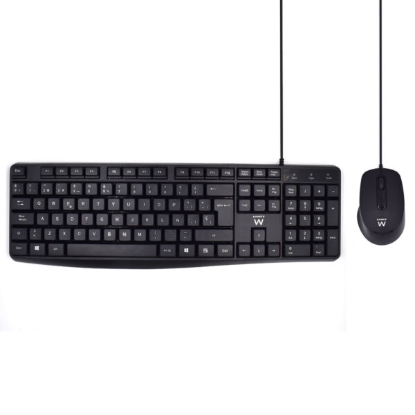 EW3006 teclado Ratón incluido Oficina USB QWERTY Español Negro