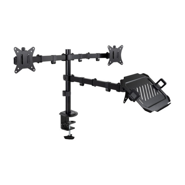 Soporte de Mesa para 2 Pantallas 17"-32" y Portátil, Negro