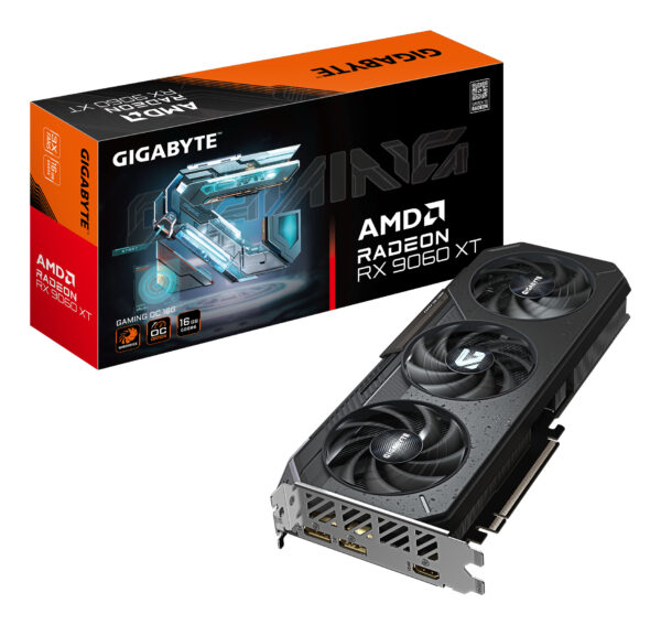 Radeon RX 9060 XT GAMING OC 16G Tarjeta Gráfica - 16GB GDDR6, 128bit, PCI-E 5.0, 3320 MHz Frecuencia del núcleo, 2 x DisplayPort, 1 x HDMI, GV-R9060XTGAMING OC-16GD