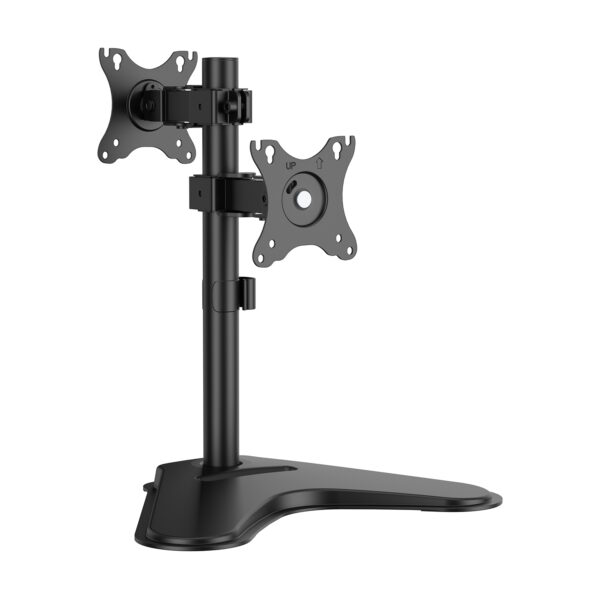 Soporte de Mesa Eco Inclinable y Rotable para 2 Monitores/POS 8kg de 17"-32", Negro