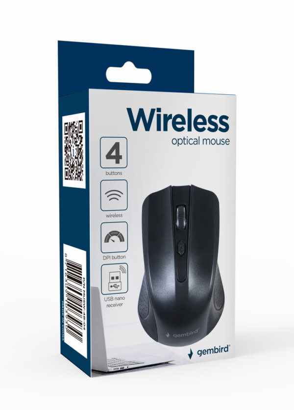 MUSW-4B-04 ratón Oficina Ambidextro RF inalámbrico Óptico 1600 DPI