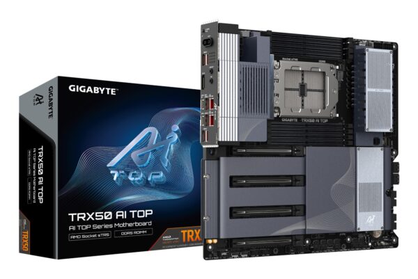 TRX50 AI TOP-2B Placa Base  Procesadores AMD Ryzen Threadripper PRO 7000, VRM digital de 16+8+4 fases, hasta 5200 MHz DDR5, 4 x M.2 PCIe 5.0, Wi-Fi 7, LAN 10 GbE, USB 4