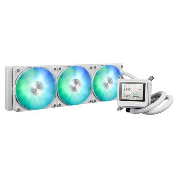 MAX Gaming LC 360 ARGB LCD White Edition Procesador Sistema de refrigeración líquida todo en uno 12 cm Blanco