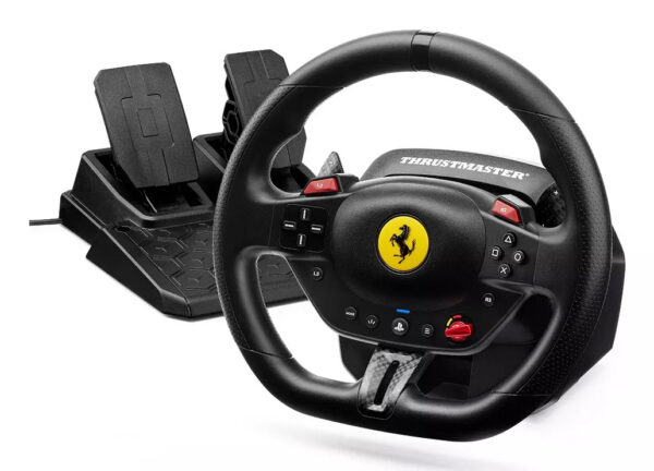 T98-P Ferrari 296 GTB Negro USB Volante + Pedales Analógico/Digital PC, PlayStation 4, PlayStation 5