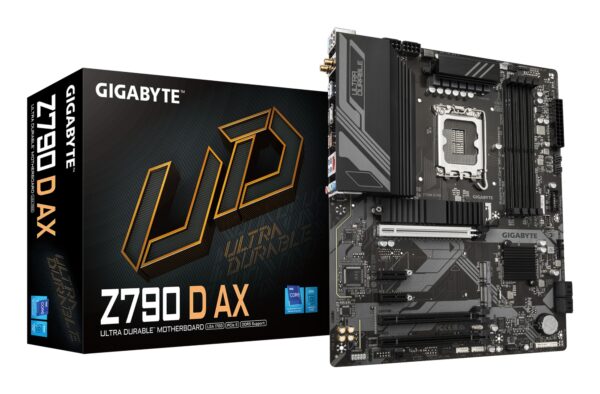 Z790 D AX Placa base - Soporta CPUs Intel Core de 14ª generación, VRM digital de 12+1+1 fases, hasta 7600MHz DDR5 (OC), 3xPCIe 4.0 M.2, Wi-Fi 6E, LAN de 2.5GbE, USB 3.2 Gen 2