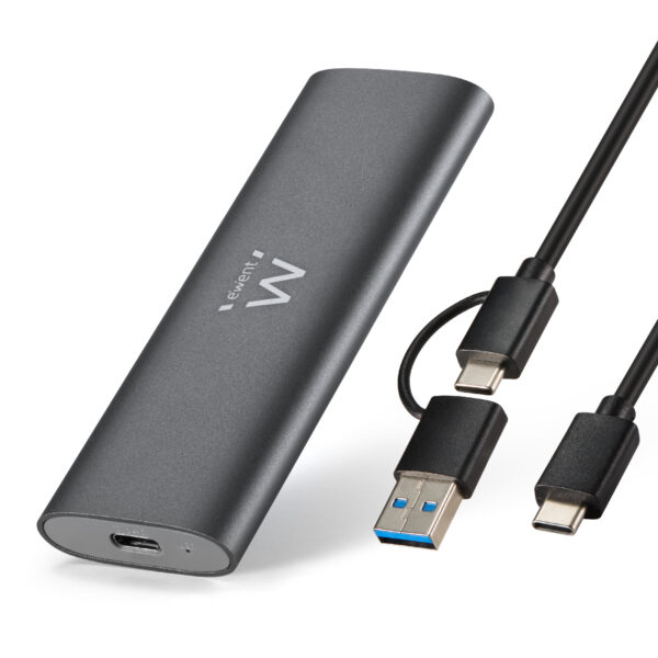 EW7061 caja para disco duro externo Caja externa para unidad de estado sólido (SSD) Gris Oscuro