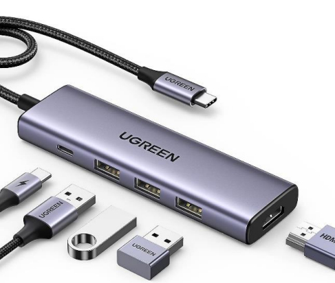 15596 base para portátil y replicador de puertos Alámbrico USB 3.2 Gen 1 (3.1 Gen 1) Type-A + Type-C Aluminio