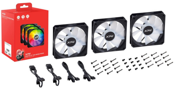 VENTO 120 ARGB PWM (paquete de 3) Negro