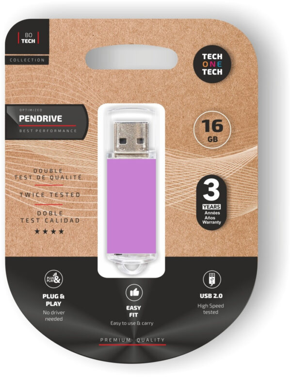 TEC3009-16 unidad flash USB 16 GB USB tipo A 2.0 Púrpura
