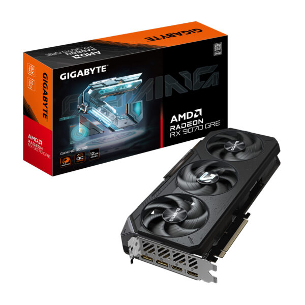Radeon RX 9070 GRE GAMING OC 12G  Tarjeta gráfica, 12GB GDDR6, 192bit, PCI-E 5.0, 2920 MHz Core Clock, 2 × DisplayPort, 2 × HDMI, GV-R907GREGAMING OC-12GD