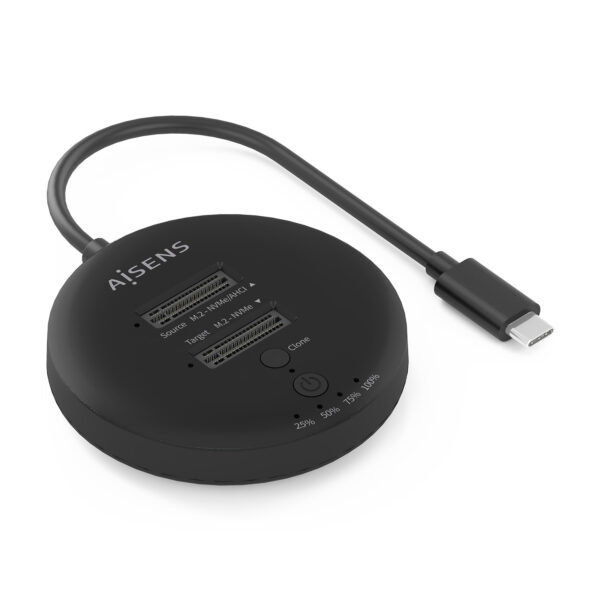 Estacion De Docking De Doble Bahia NVME a USB 3.2 Gen2x2, Clone, Negro
