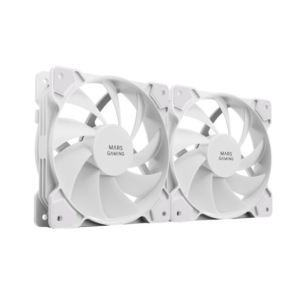 MF-PROX2 Blanco, Kit 2 Ventiladores 120mm, Sistema Anti-vibraciones, Ultra-silenciosos, Doble Conexión 3PIN + 4PIN