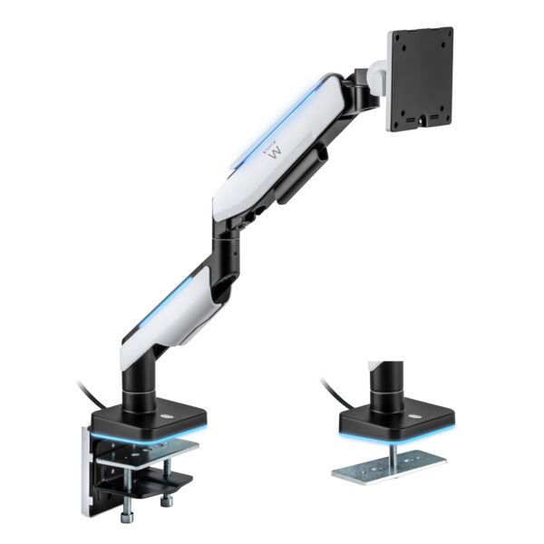 EW1509 soporte para monitor 124,5 cm (49") Negro, Blanco Escritorio