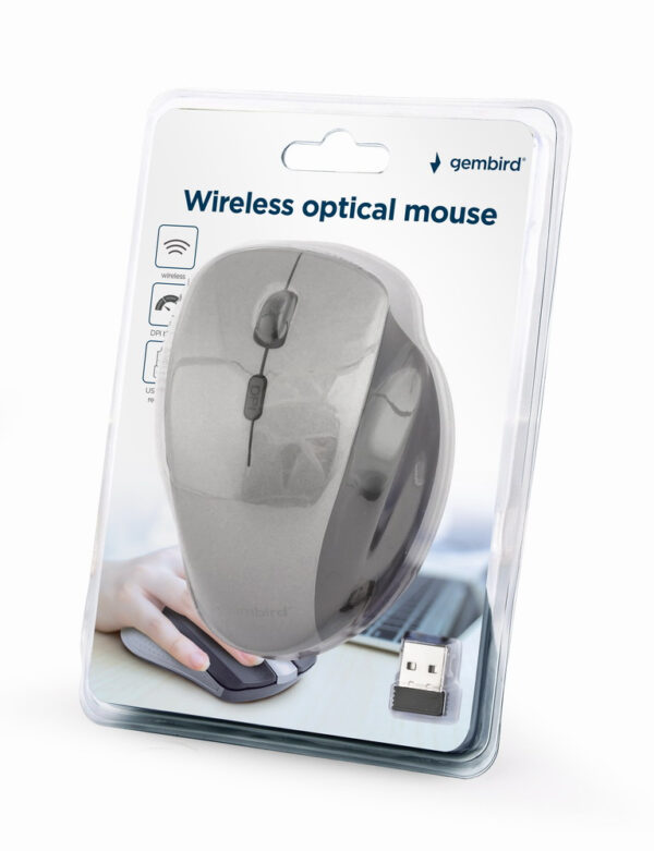MUSW-6B-02-BG ratón Oficina mano derecha RF inalámbrico Óptico 1600 DPI