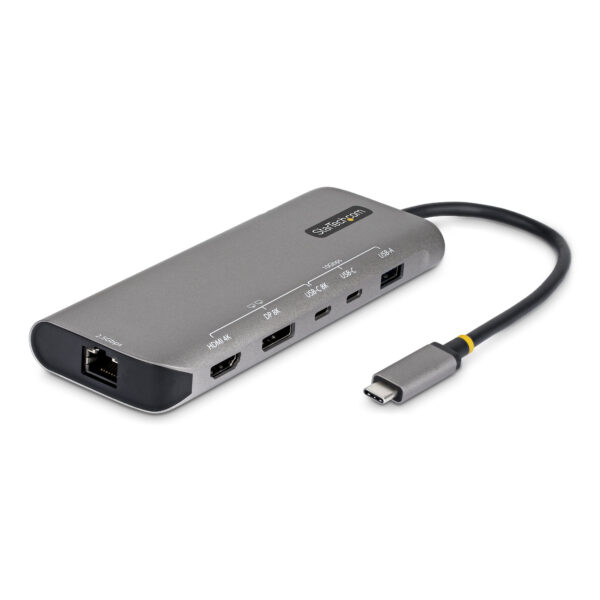 Adaptador Multipuertos USB4 para 2 Pantallas - Sin Controladores para macOS y Windows - PD de Carga de 140W - 4K 144Hz - Hub Ladrón de 3 Puertos USB - Red Ethernet 2,5GbE