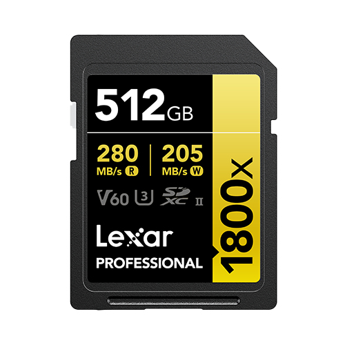 Professional 1800x 512 GB SDXC UHS-II Clase 10