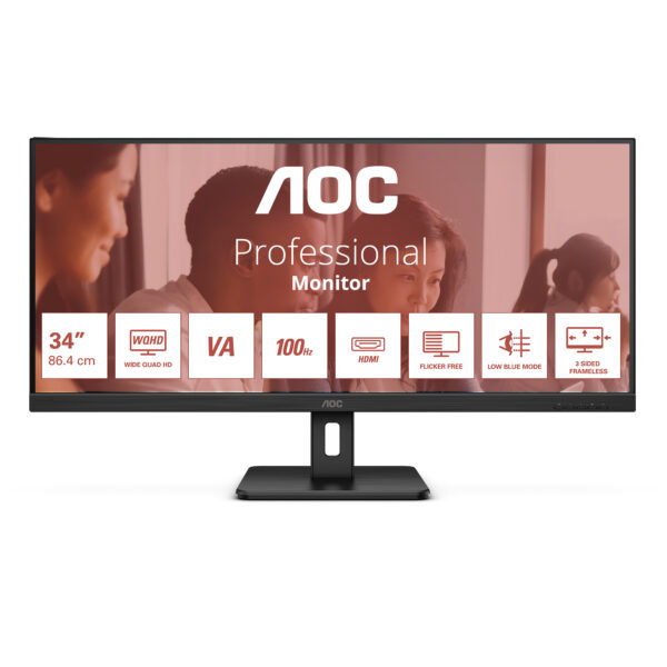 U34E2M pantalla para PC 86,4 cm (34") 3440 x 1440 Pixeles Wide Quad HD Negro