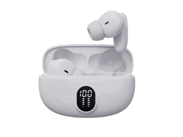 TWE-57W auricular y casco Auriculares True Wireless Stereo (TWS) Clip de oreja Llamadas/Música USB Tipo C Bluetooth Base de carga Blanco